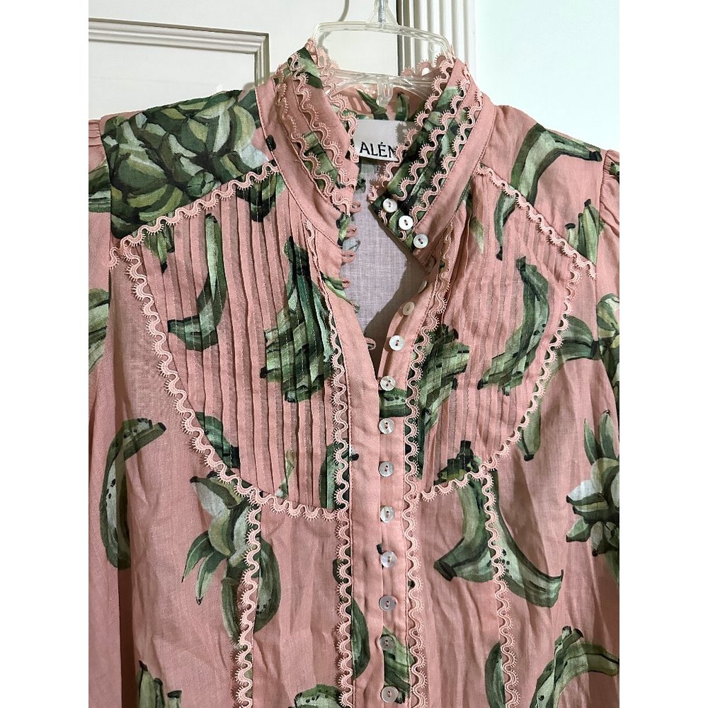 Alemais Pink Mini Dress with Green Banana Print - Picture 5 of 16